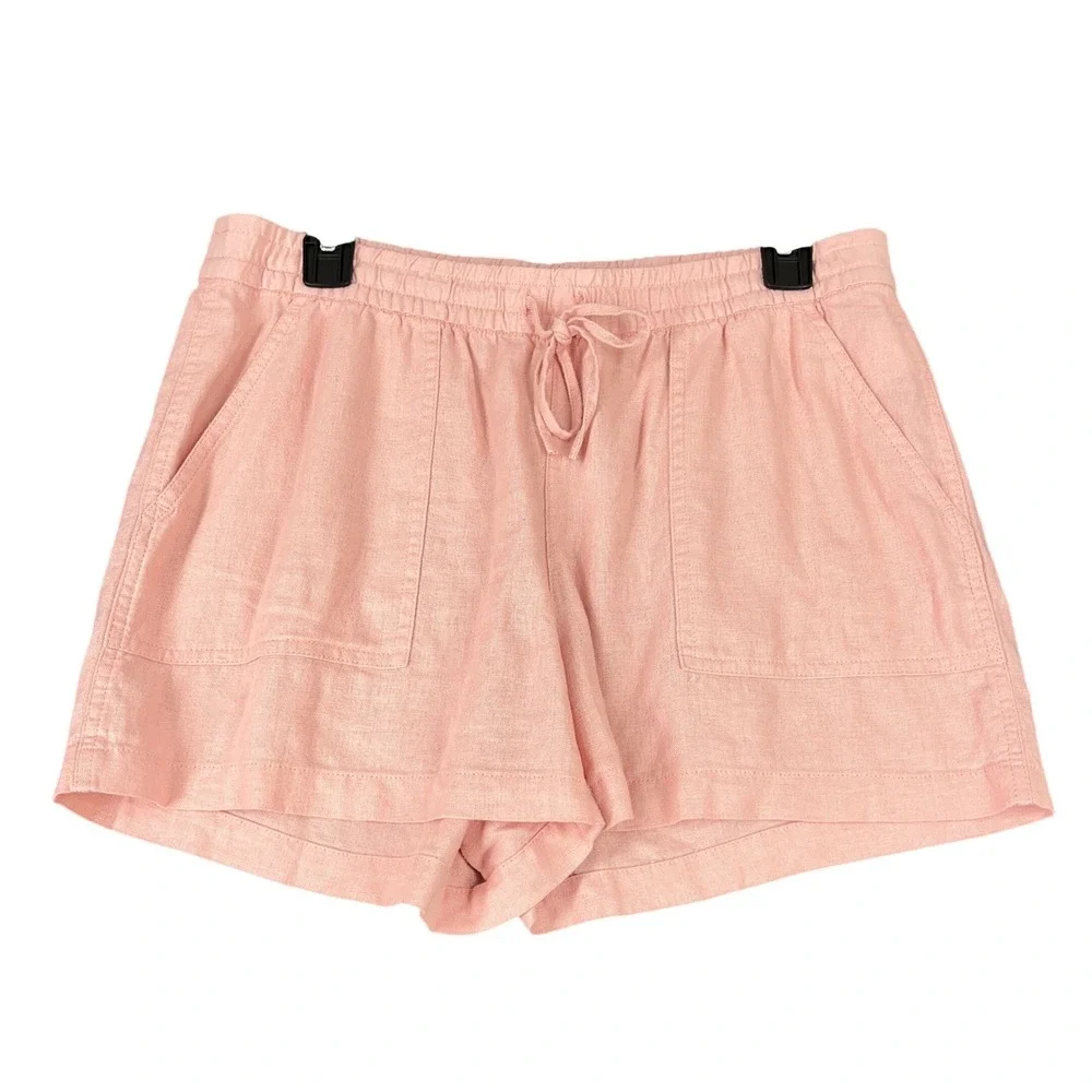 J.Crew‎ Linen Pull On Shorts Women S Resort Coastal Minimal Summer Relaxed Chic